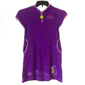 Disney Store Authentic Original Girls Hooded Velour Tinker Bell Dress Size L